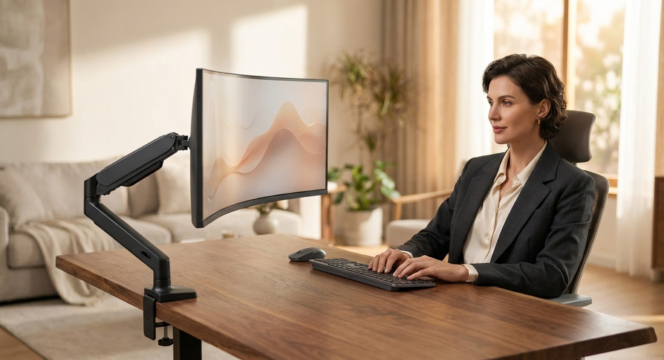 ウルトラワイドモニターの設置とアーム選びのマスターガイド。