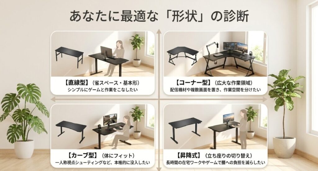 形状（プレイスタイル）、耐荷重（機材の量・kg）、予算（機能の絞り込み）を解説した3つの選定ポイント