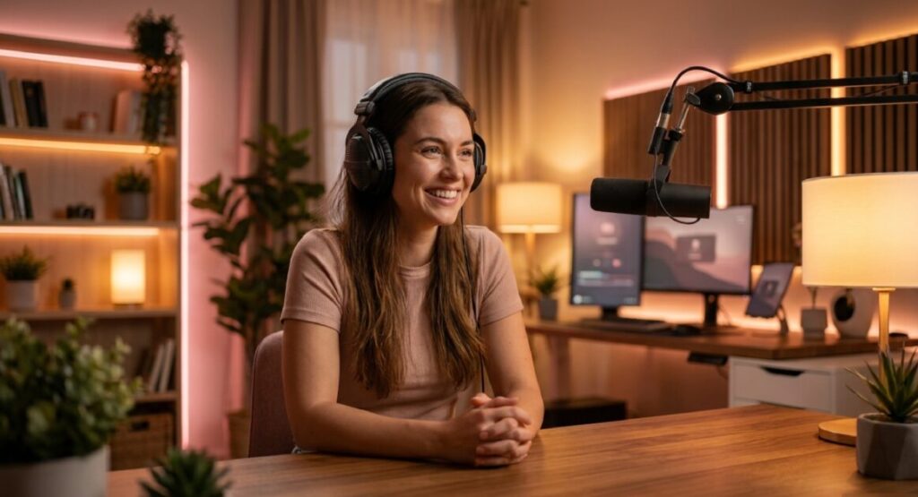 理想の配信部屋を作るための機材選びと環境づくりの全体像を示すアイキャッチ画像。