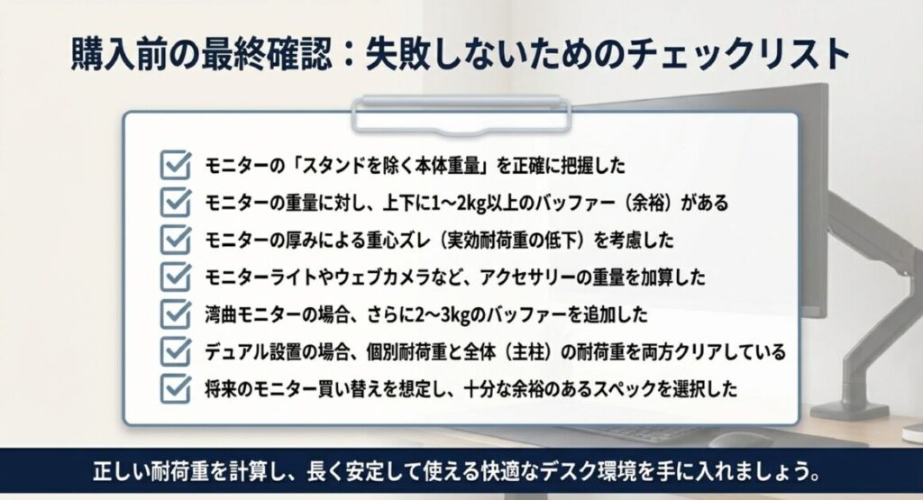 本体重量、バッファー、厚み、アクセサリー、デュアル条件など、購入前に確認すべき全項目を網羅。