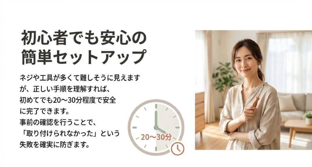 初心者でも20分から30分で完了できるモニターアームの簡単セットアップ解説